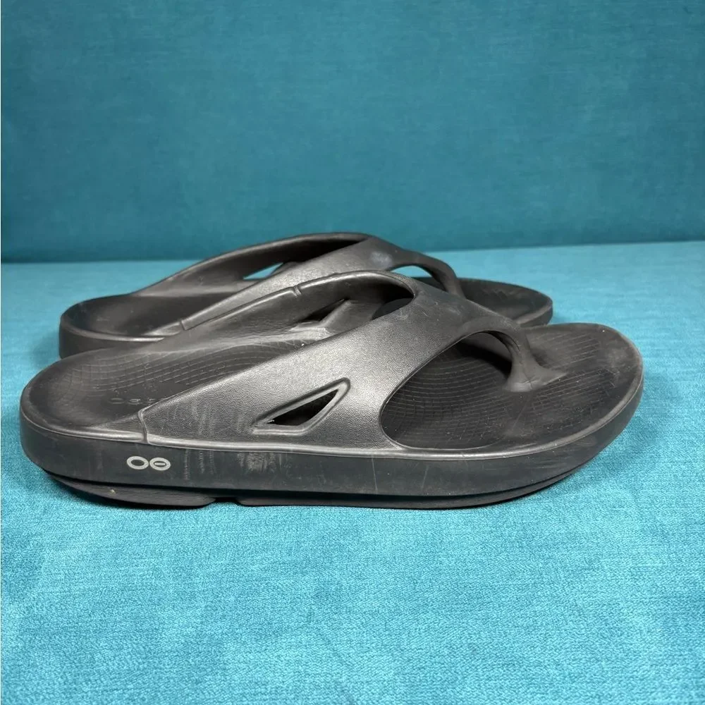 OOFOS OOriginal Recovery Sandals Flip Flops Comfort Black Size 10 Men